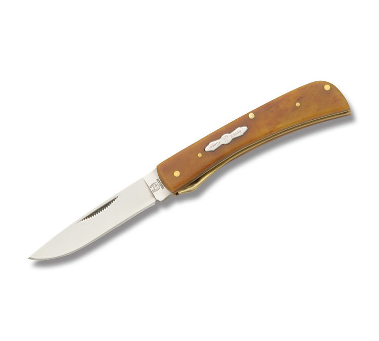 Work Knife Amber Smooth Bone Handle