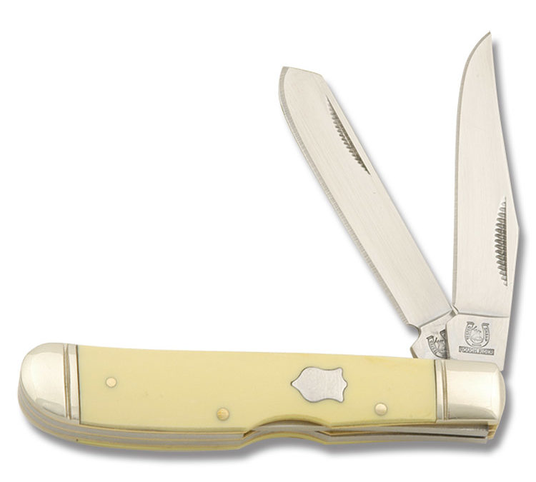 Mini Trapper Lockback Yellow Composition Handle