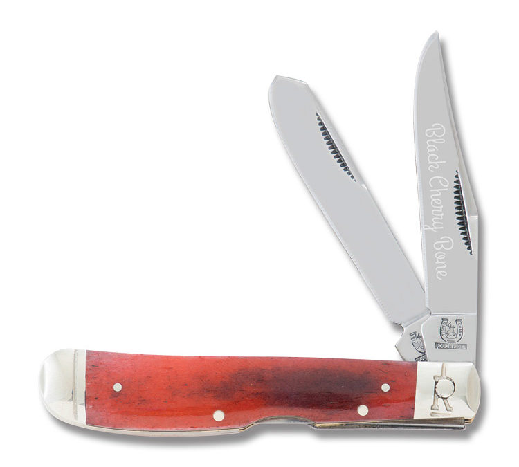 Mini Trapper Black Cherry Smooth Bone Handle