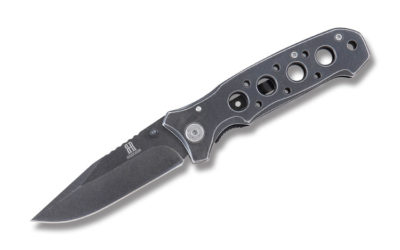 Linerlock Black Stonewashed Stainless Steel Handle