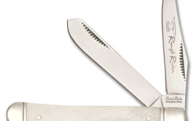 3.5 Inch Mini Trapper White Smooth Bone Handle