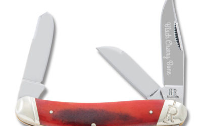 3 Blade Sowbelly Black Cherry Smooth Bone Handle