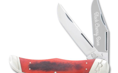 Folding Hunter Black Cherry Smooth Bone Handle