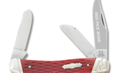 3 Blade Sowbelly Red Pick Bone Handle