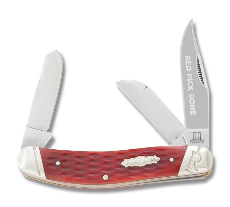 3 Blade Sowbelly Red Pick Bone Handle