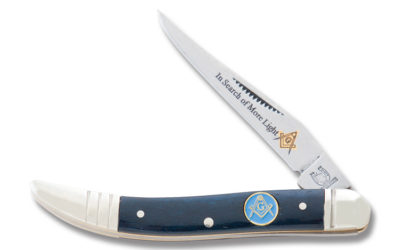 Masonic Small Toothpick Blue Smooth Bone Handle