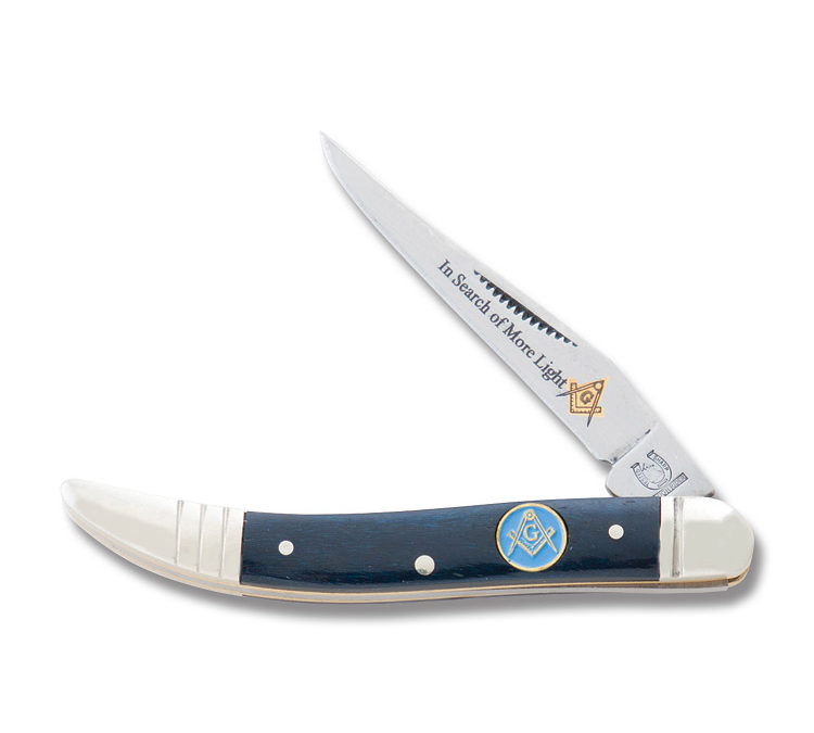 Masonic Small Toothpick Blue Smooth Bone Handle