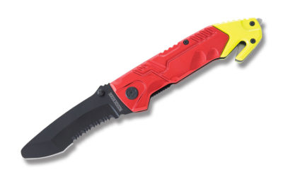 Blunt Tip Rescue Linerlock Red Aluminum Handle
