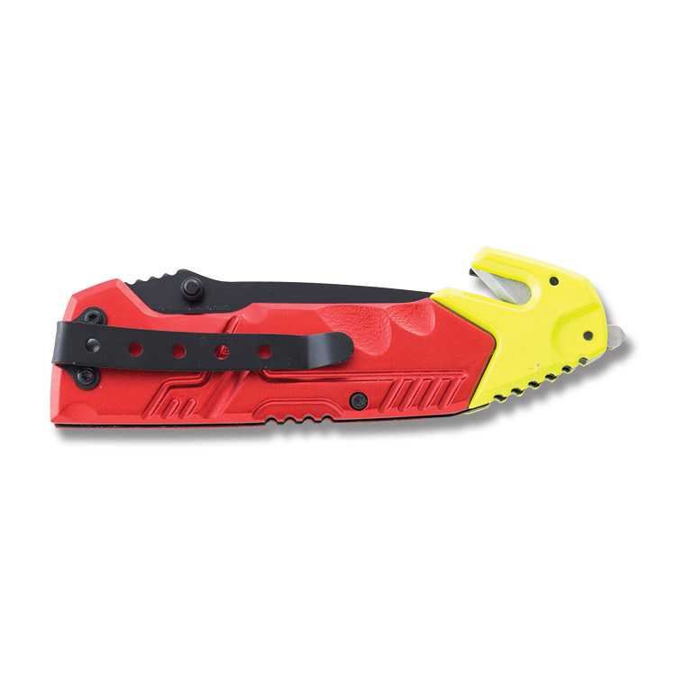 Blunt Tip Rescue Linerlock Red Aluminum Handle - Rough Rider Knives