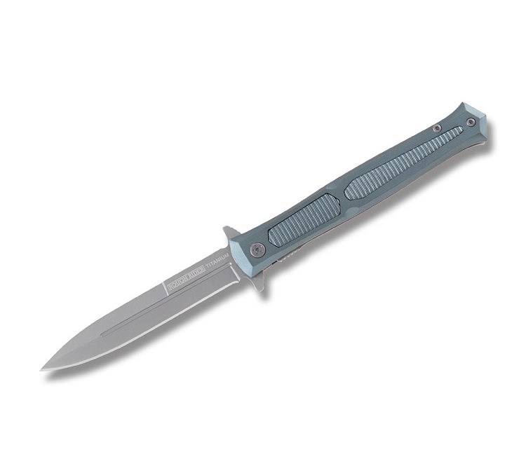 Tall Man Stiletto Linerlock Gray Aluminum Handle