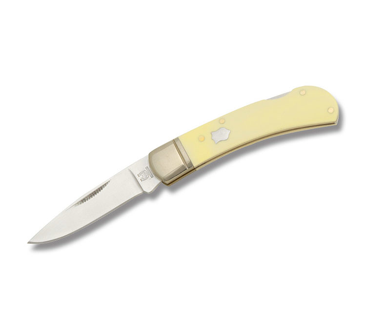 Small Lockback Yellow Composition Handle