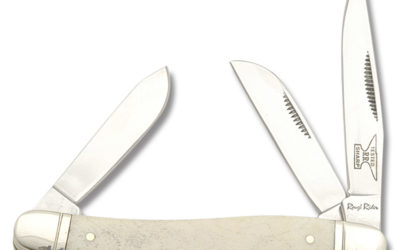 Stockman 3-1/2 Inch White Smooth Bone Handle