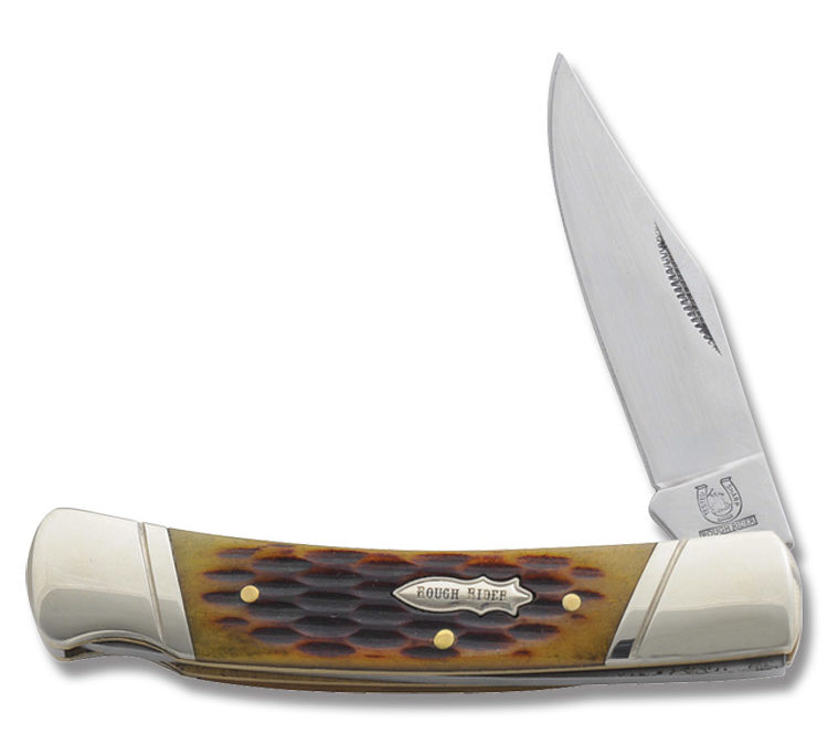 Lockback Brown Jigged Bone Handle