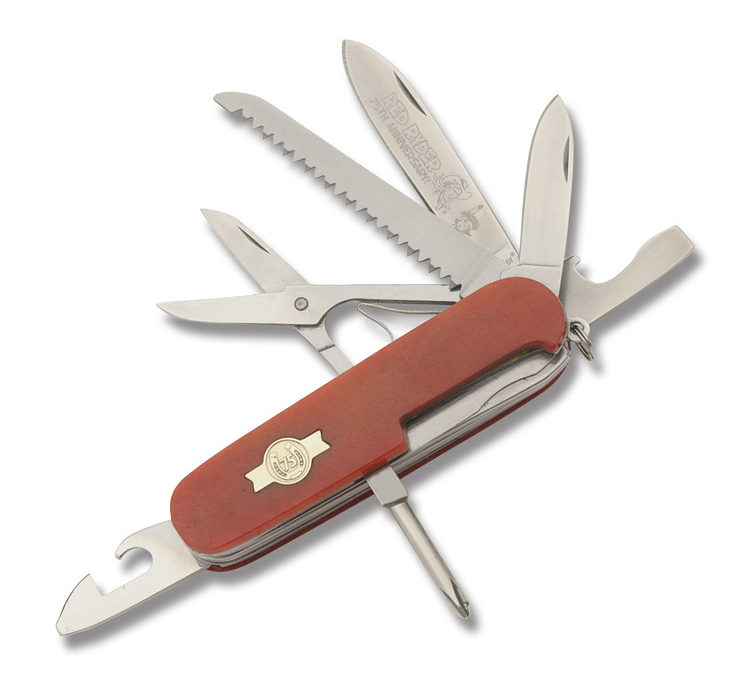 Anniversary Camp Knife Red Smooth Bone Handle