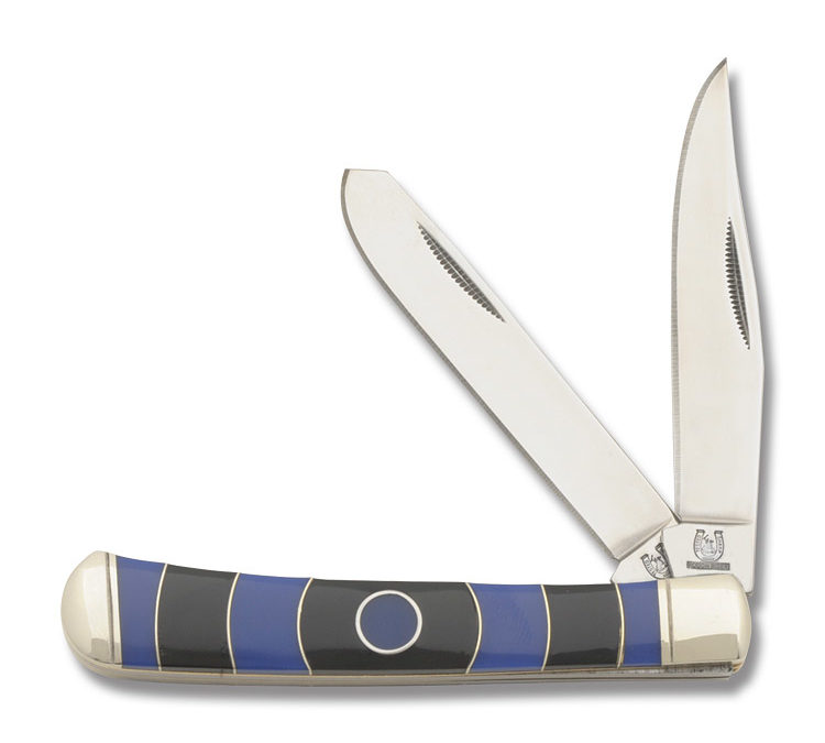 Bullseye Trapper Blue and Black Synthetic Handle