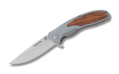 Assisted Opening Gentleman Linerlock Gray Aluminum Handle