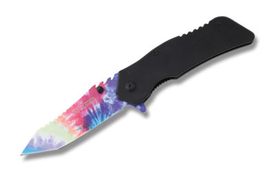 Tie Dye Assisted Opening Linerlock Black G-10 Handle