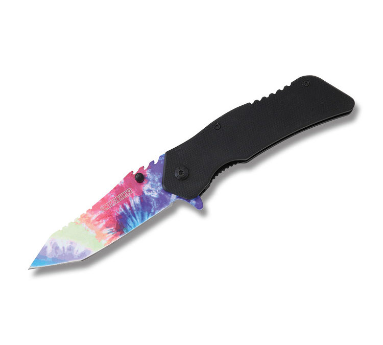 Tie Dye Assisted Opening Linerlock Black G-10 Handle