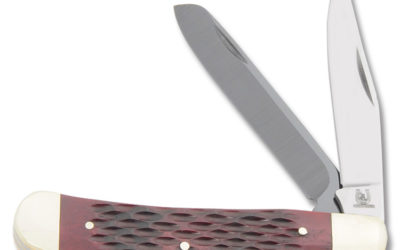 Trapper Four and a Quarter Inch Red Jigged Bone Handle