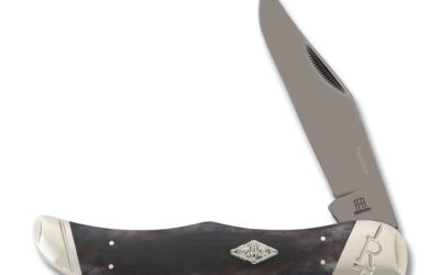 Titanium Series Folding Hunter Black Smooth Bone Handle