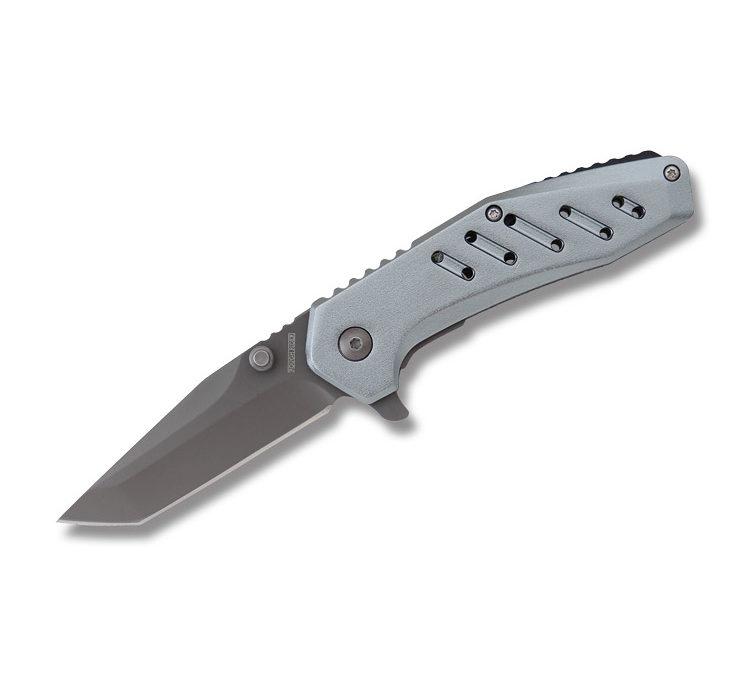 Tactical Folder Gray Coated Aluminum Handle