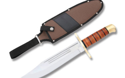 Combat Bowie Stacked Leather Handle