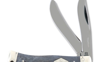 Wharncliffe Trapper Black Smooth Bone Handle