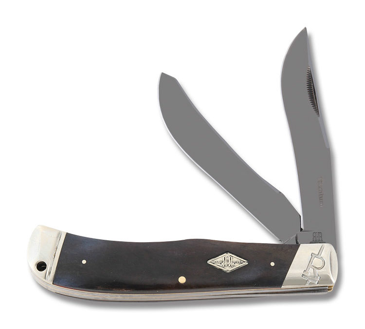 Titanium Series Jumbo Trapper Black Smooth Bone Handle