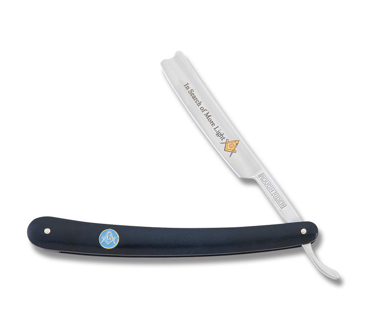 Masonic Razor Blue Smooth Bone Handle