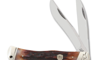 Jumbo Trapper Brown Stag Bone Handle