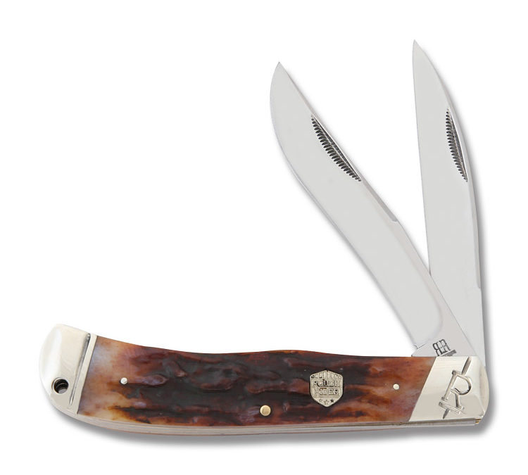 Jumbo Trapper Brown Stag Bone Handle