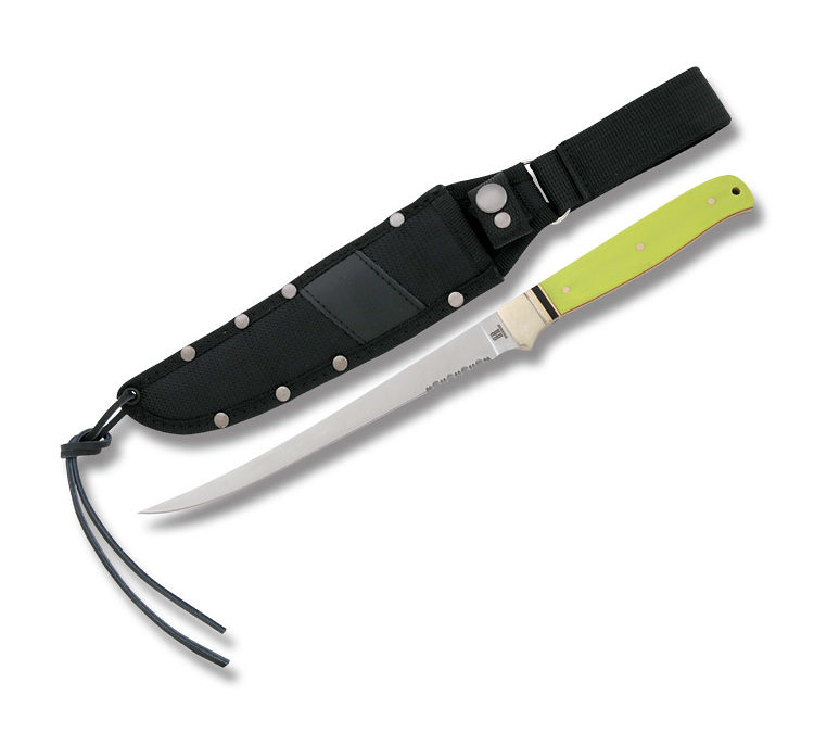 Fillet Knife Bright Green G10 Handle